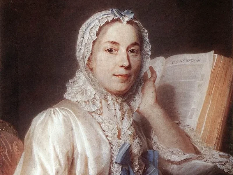 1704-Maurice Quentin de La Tour - La signorina Ferrand medita su Newton
